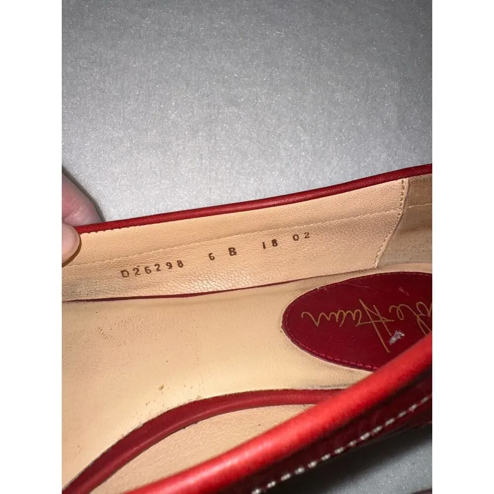 Cole Haan Women's 6B Vintage Leather Fringe Leather Loafers Red